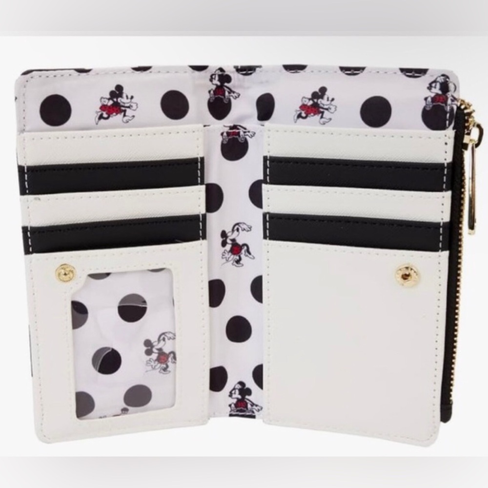 Disney Loungefly Minnie Mouse 3D Bow Flap Zip Wallet Vegan Leather Wallet - Picture 3 of 6